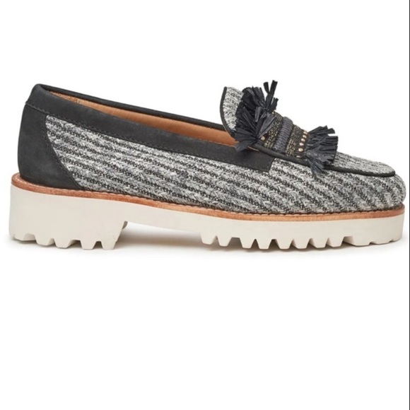 NWIB Weejuns Whitney 90s Raffia Preppy Tweed Loafers Size 8.5 - Picture 10 of 11